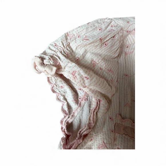 Coquette bebe Pink Ruffled Women's button up Top - Picture 4 of 6